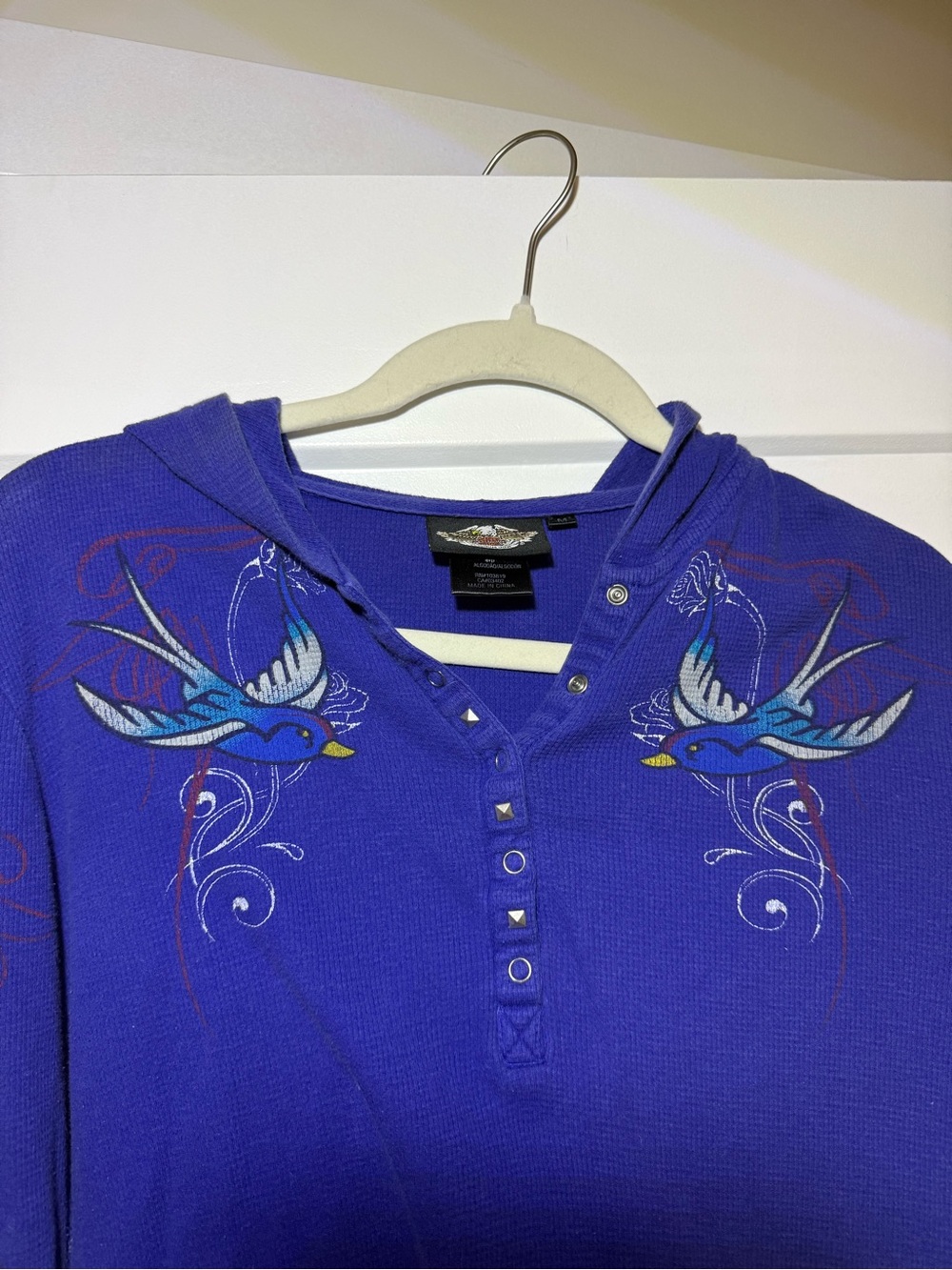 Harley-Davidson Royal Blue Winged Heart Hoodie - Picture 4 of 6